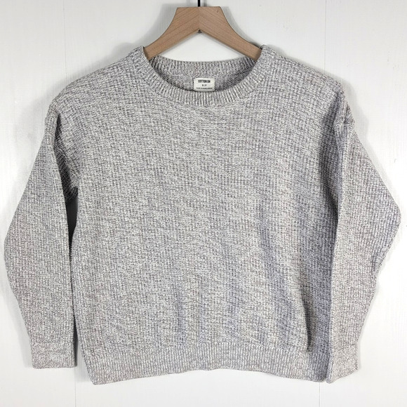 Cotton-On Women's Gray Textured Cropped Sweater - Size Small - Picture 1 of 13